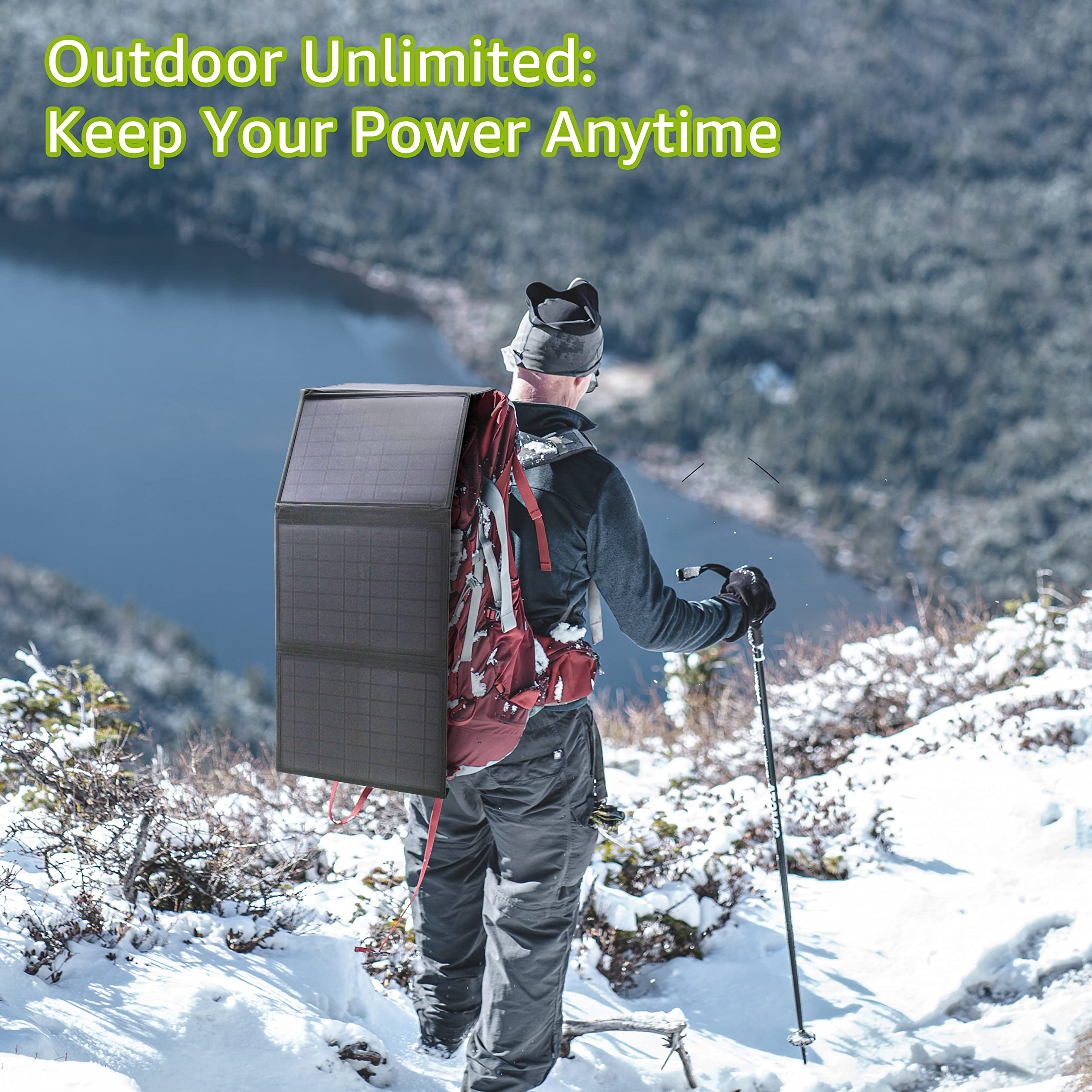 ZeroKor 40W outdoor camping setup demonstrates reliable solar charging under sun.