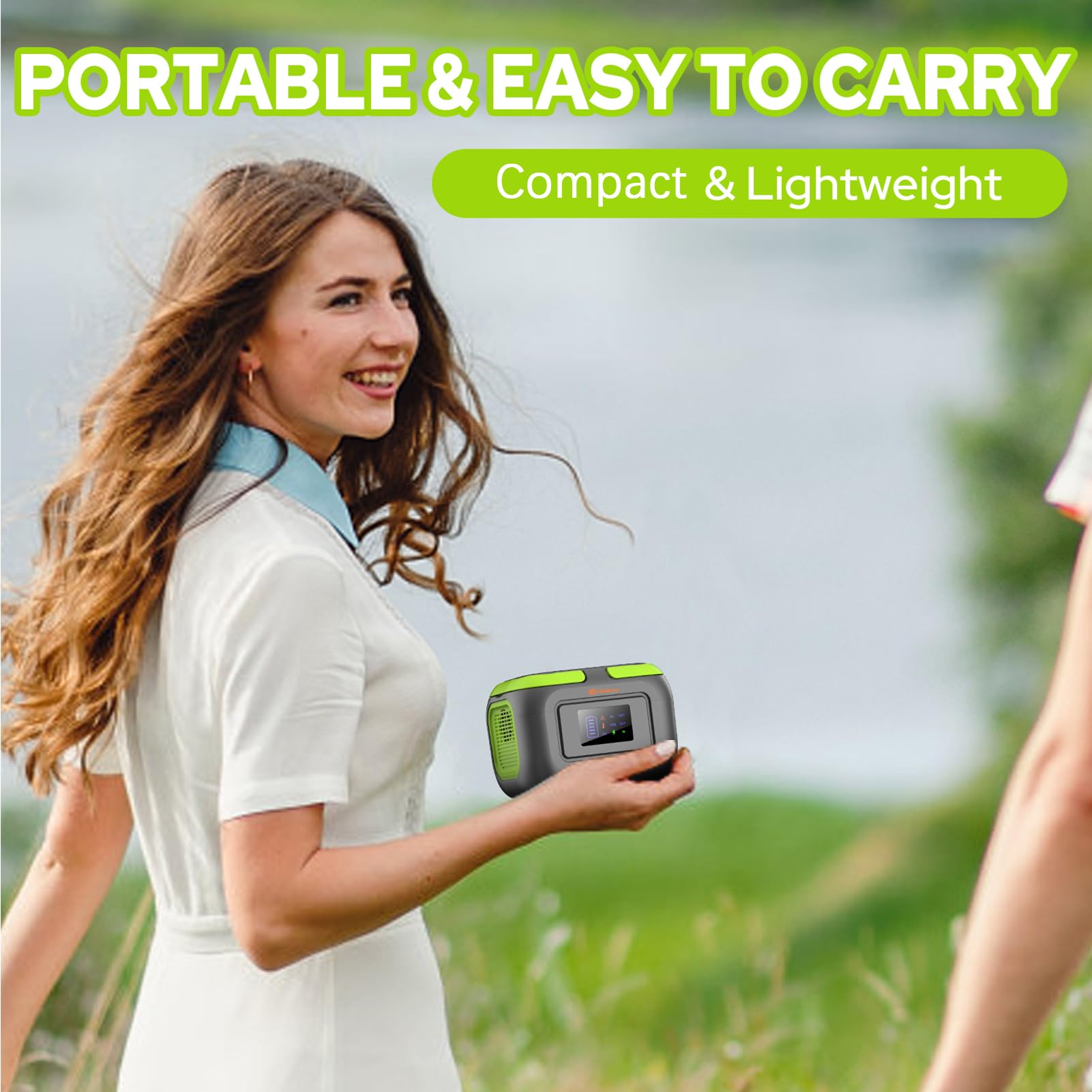 ZeroKor 120W power station with two AC outlets suitable for laptops and cameras.