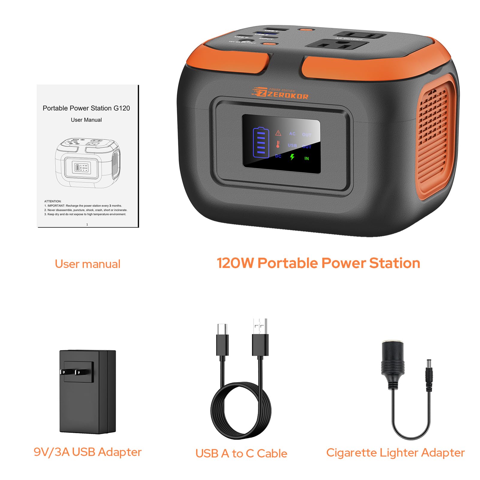 Digital display on ZeroKor showing remaining power and outputs