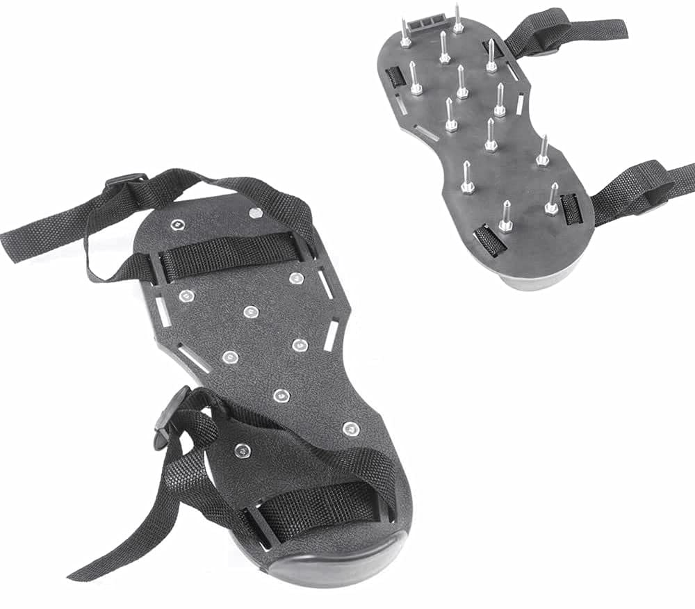 Zeromall lawn shoes spike sandal worn on foot for efficient lawn aeration