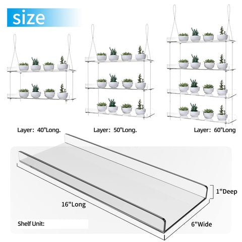 ZerzSemp 3mm clear acrylic shelves offer durable, crystal-clear plant display.