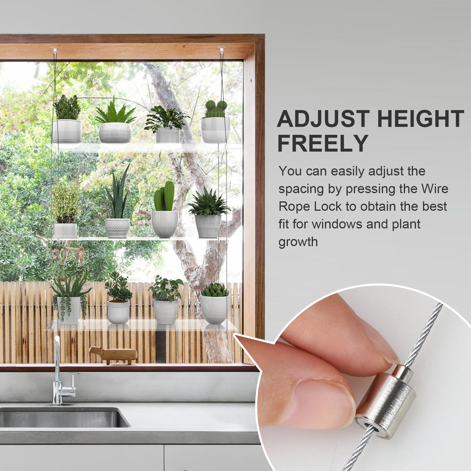 ZerzSemp adjustable hanging shelf setup adapts to space height