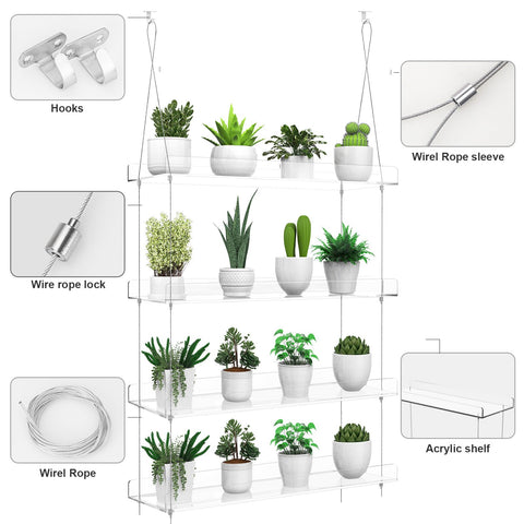 ZerzSemp clear acrylic plant rack supports up to 20 pounds per tier