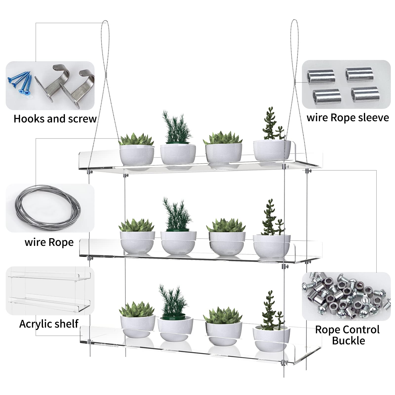 ZerzSemp space-saving window organizer displaying multiple small pots.