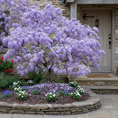 ZEshops Wisteria Floribunda lavender bloom seeds create a fragrant garden focal point.