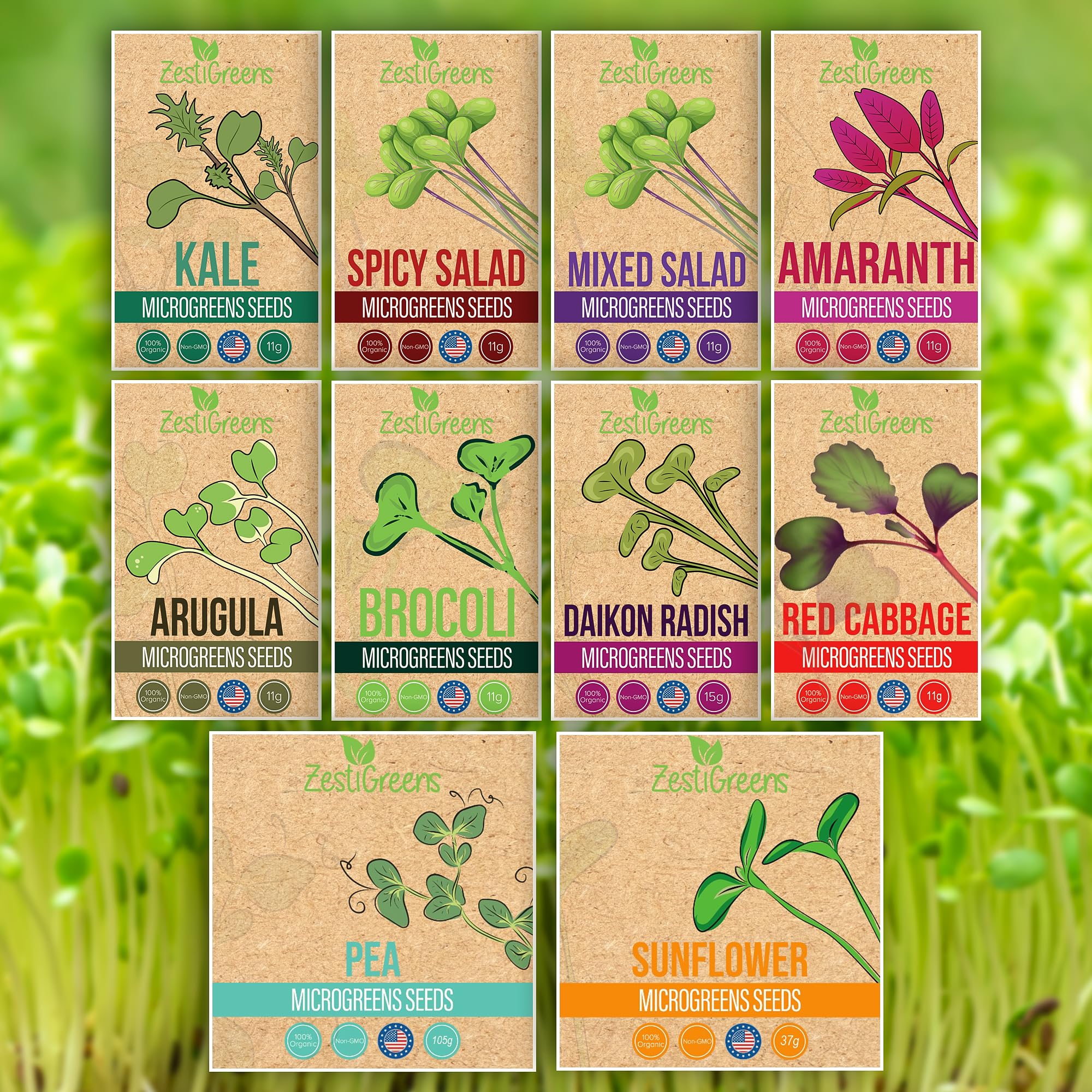 ZESTIGREENS broccoli microgreens seeds for quick indoor sprouts