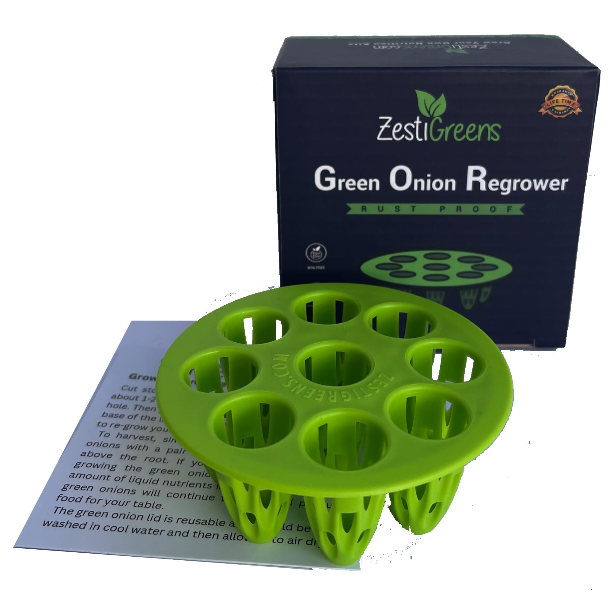 ZESTIGREENS Easiest Green Onion Regrower lid in action enabling effortless at-home regrowth