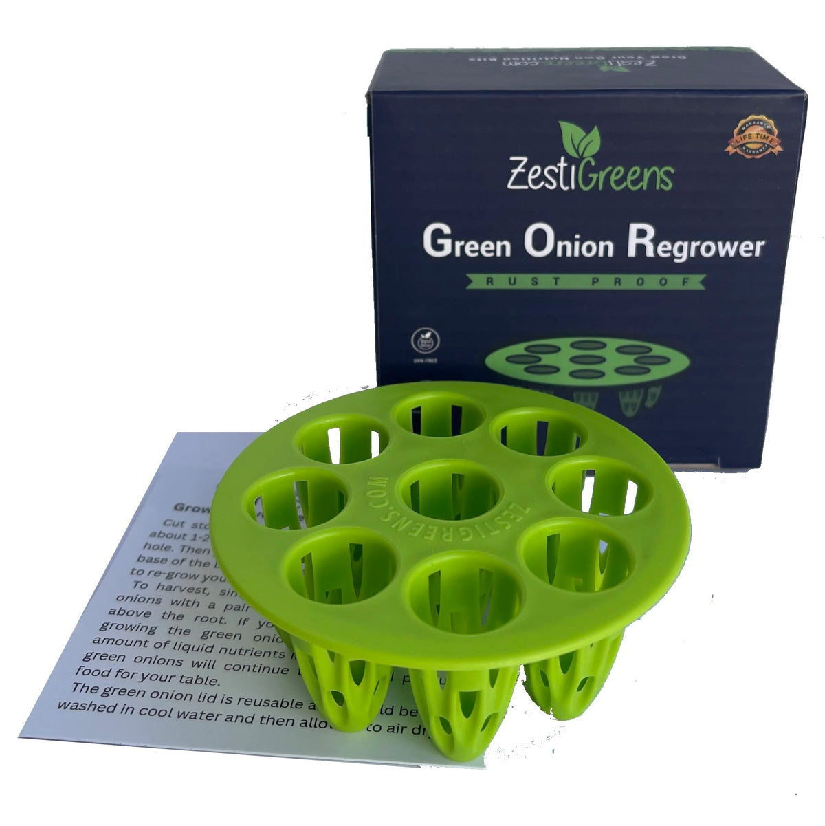 ZESTIGREENS Easiest Green Onion Regrower lid in action enabling effortless at-home regrowth