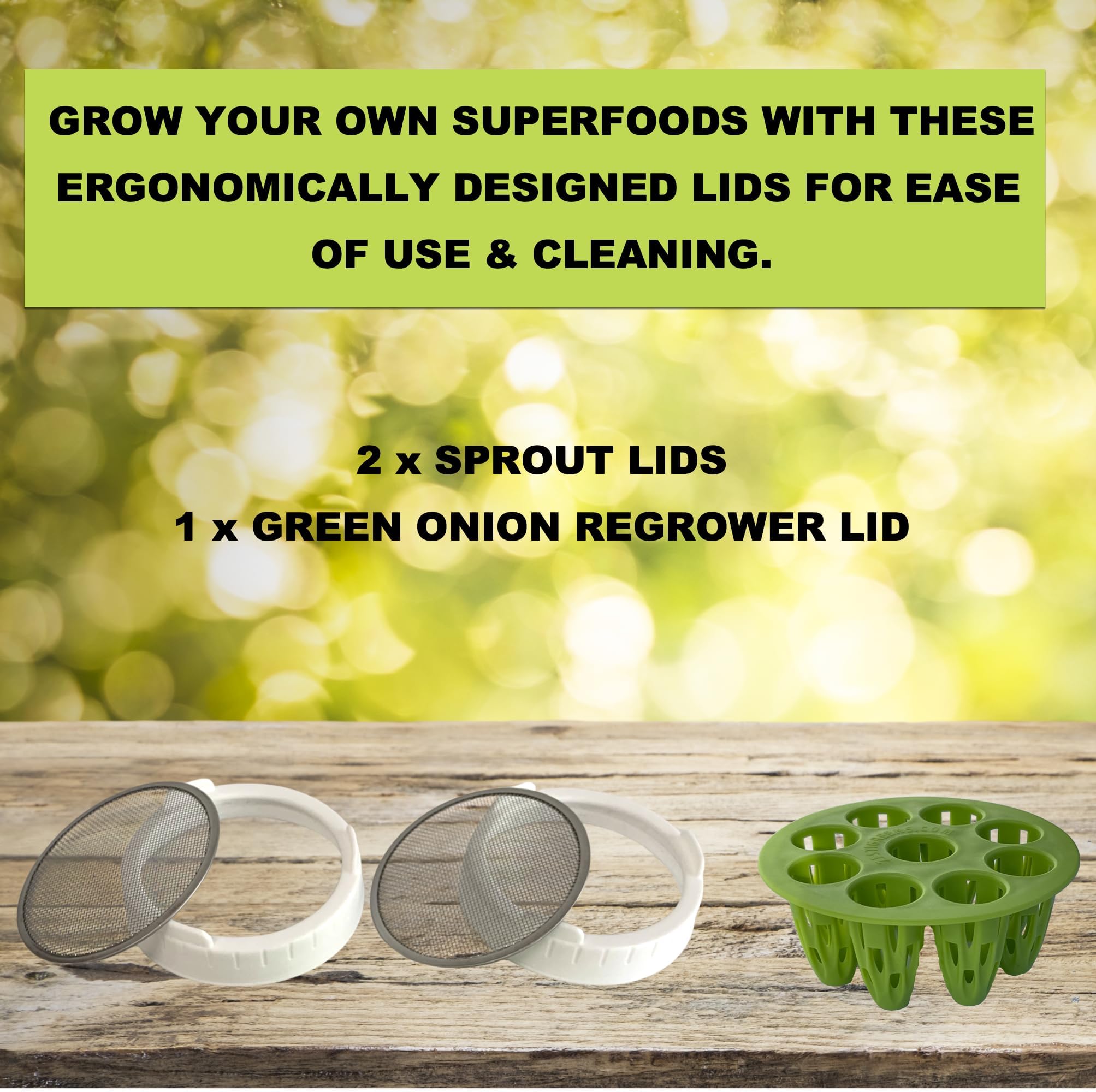 ZESTIGREENS green onion regrow lid makes regrowth simple for fresh scallions.