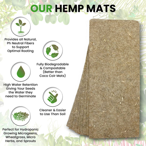 ZestiGreens hemp mat close-up texture shows natural absorbency for reliable watering.