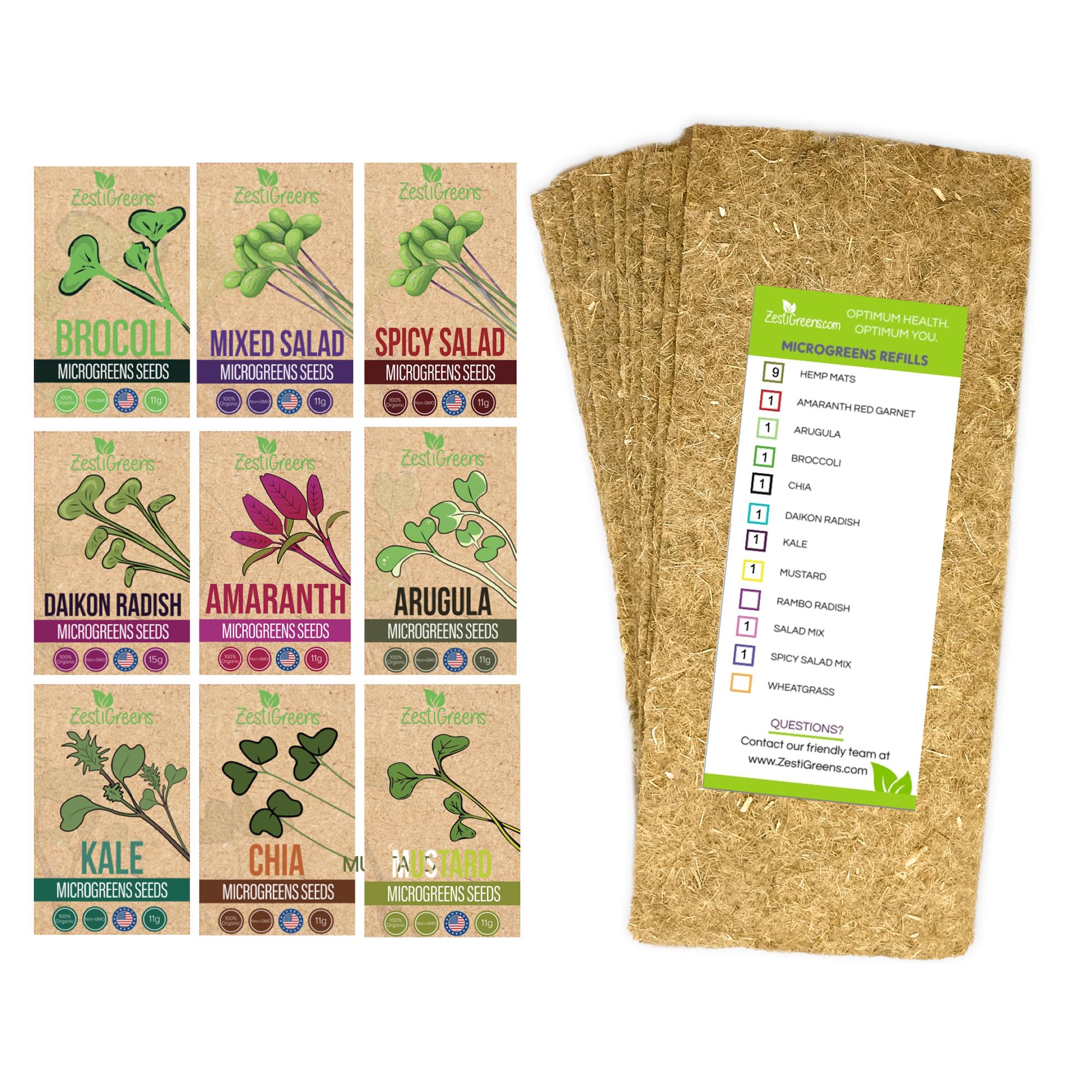 ZestIGreens hemp mats refill for reliable germination and water wicking