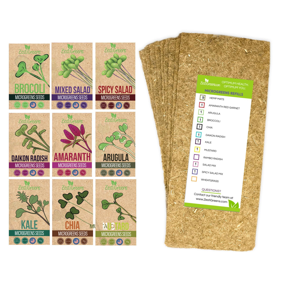 ZestIGreens hemp mats refill for reliable germination and water wicking