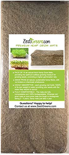 ZestiGreens hemp mat in hydro kit displays ready-to-sprout setup.