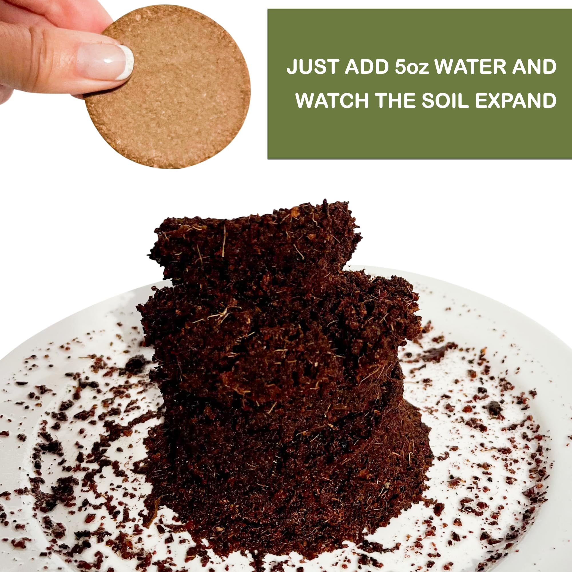 ZESTIGREENS two cup soil per wafer demonstrates expansion