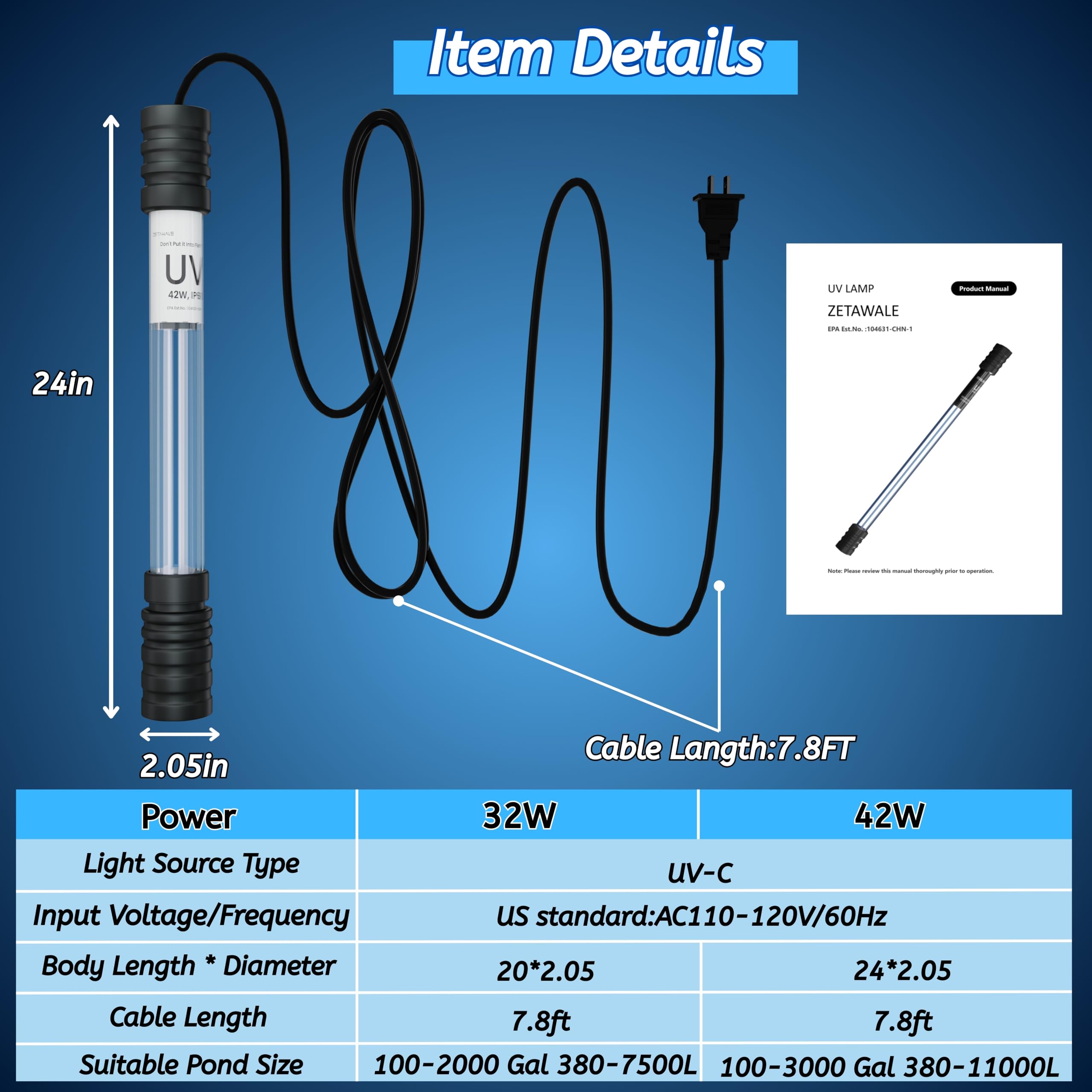 ZETAWALE outdoor pond UV system for pools and spas