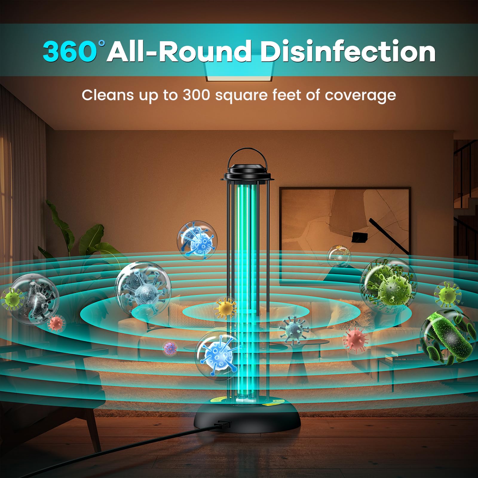 ZETAWALE UV Light Sanitizer safety features include delayed start and audible alerts.
