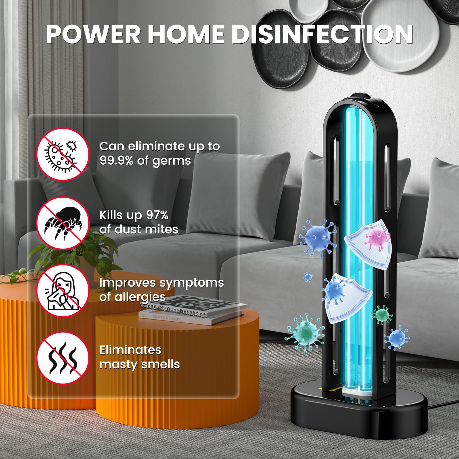 ZETAWALE UV sanitizer eliminates stubborn smells from fabrics like mattresses