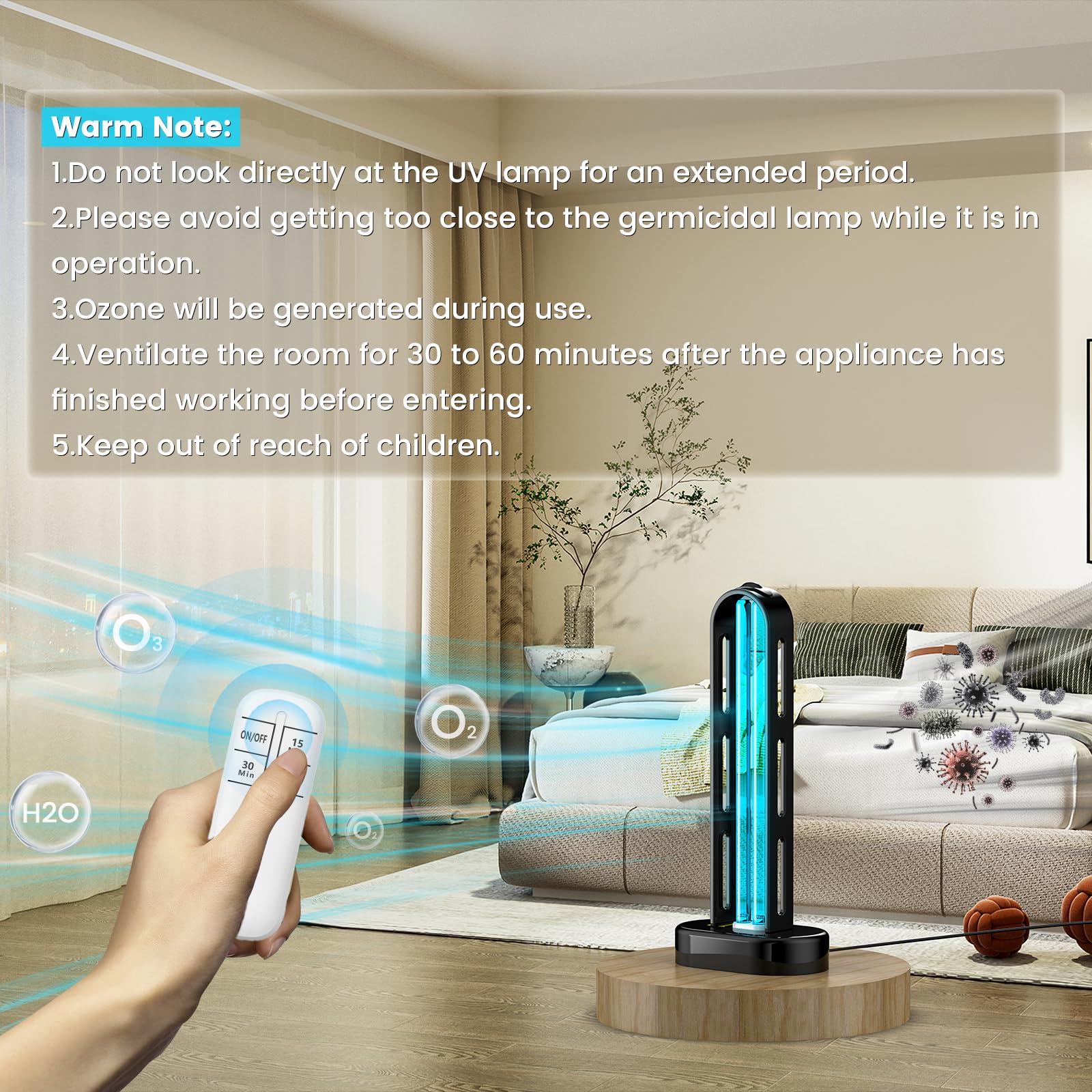 ZETAWALE UV sanitizer operates quietly for use during the day or night