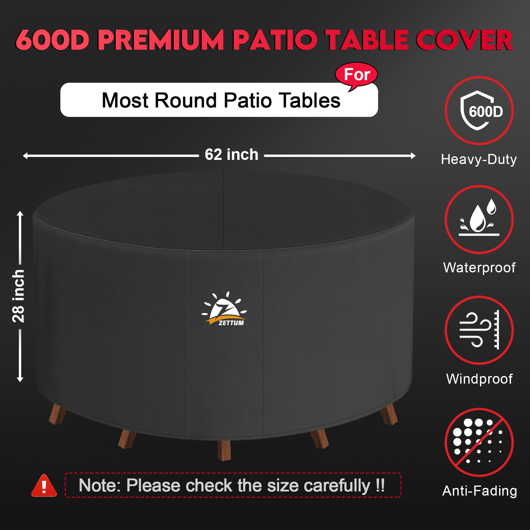 Zettum 600D heavy-duty fabric for durable outdoor protection