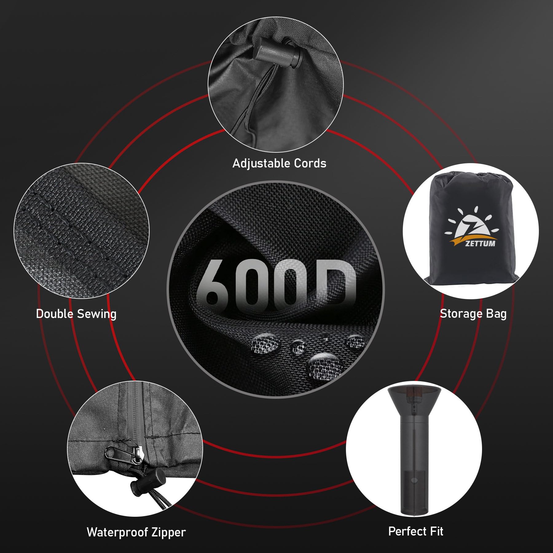 Close-up of Zettum 600D Oxford fabric showing durability and breathability.