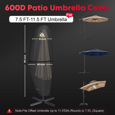 Zettum banana parasol cover protects cantilever umbrellas from weather
