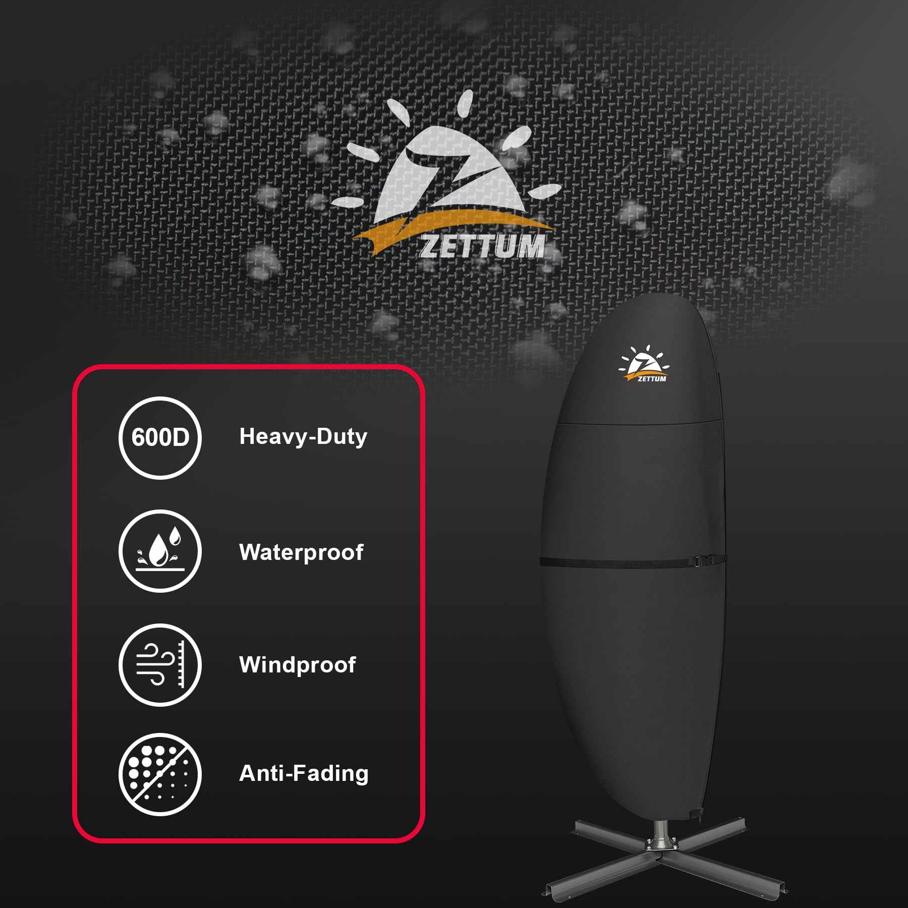 Zettum umbrella cover with collapsible pole is quick to install