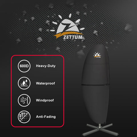 Zettum umbrella cover with collapsible pole is quick to install