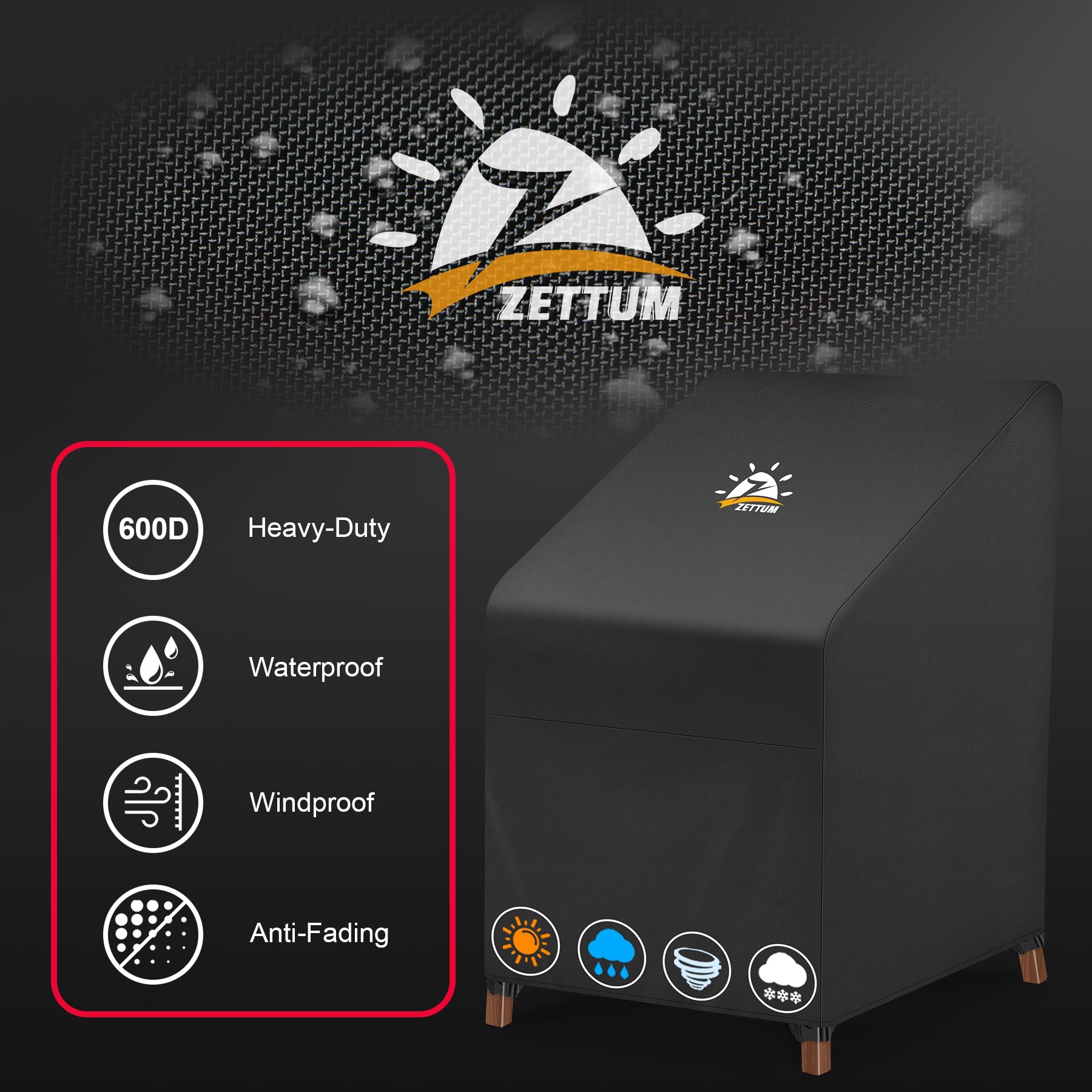 Zettum easy-on-off design enables quick coverage after use.