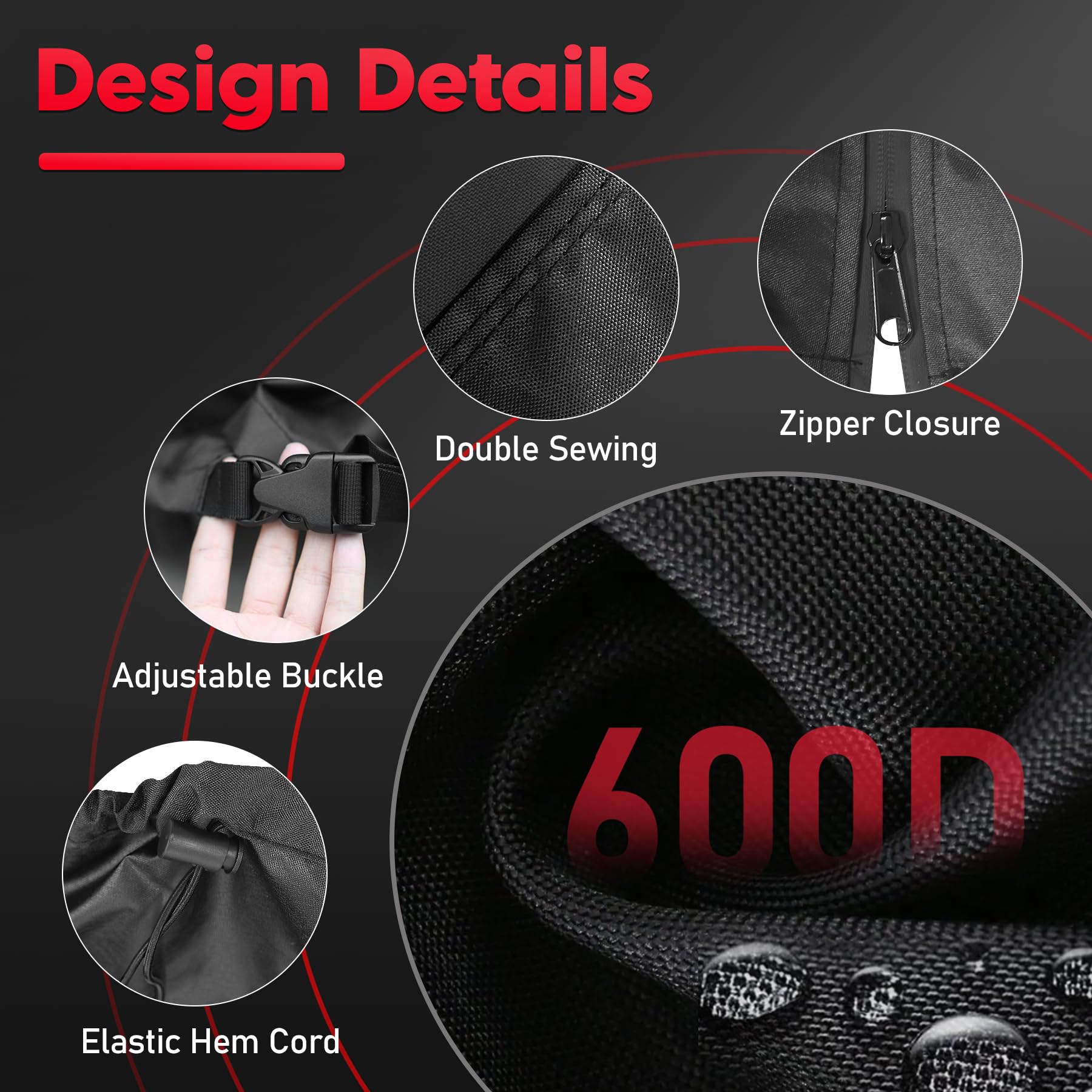 Zettum Egg Chair Cover material closeup shows heavy duty fabric and PU coating.