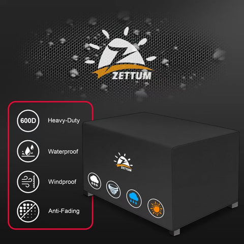 Zettum 600D waterproof Oxford fabric shields the fire pit from rain and dew