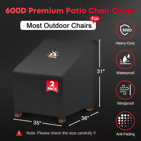 Zettum outdoor chair cover waterproof 600D fabric shields furniture from moisture.