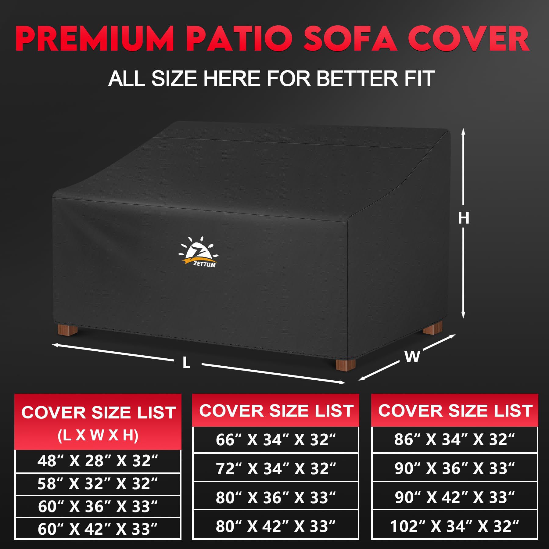 Zettum outdoor couch cover keeps cushions dry during heavy rain.