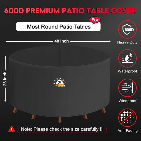 Zettum outdoor furniture cover with windproof buckles keeps it secure.