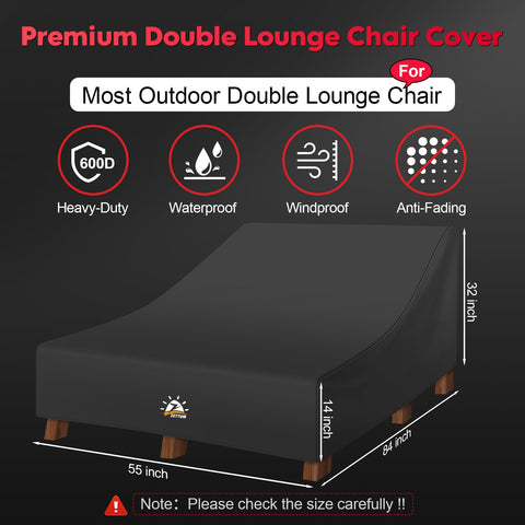 Zettum outdoor lounge cover fitted over chair shows full coverage and secure fit.