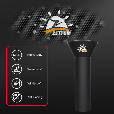 Zettum patio heater cover base 19-inch secured to the bottom of the unit.