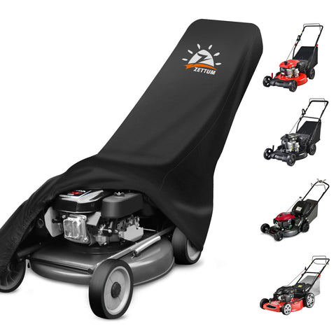 Zettum push mower cover with universal fit protects against rain, sun, and dust.