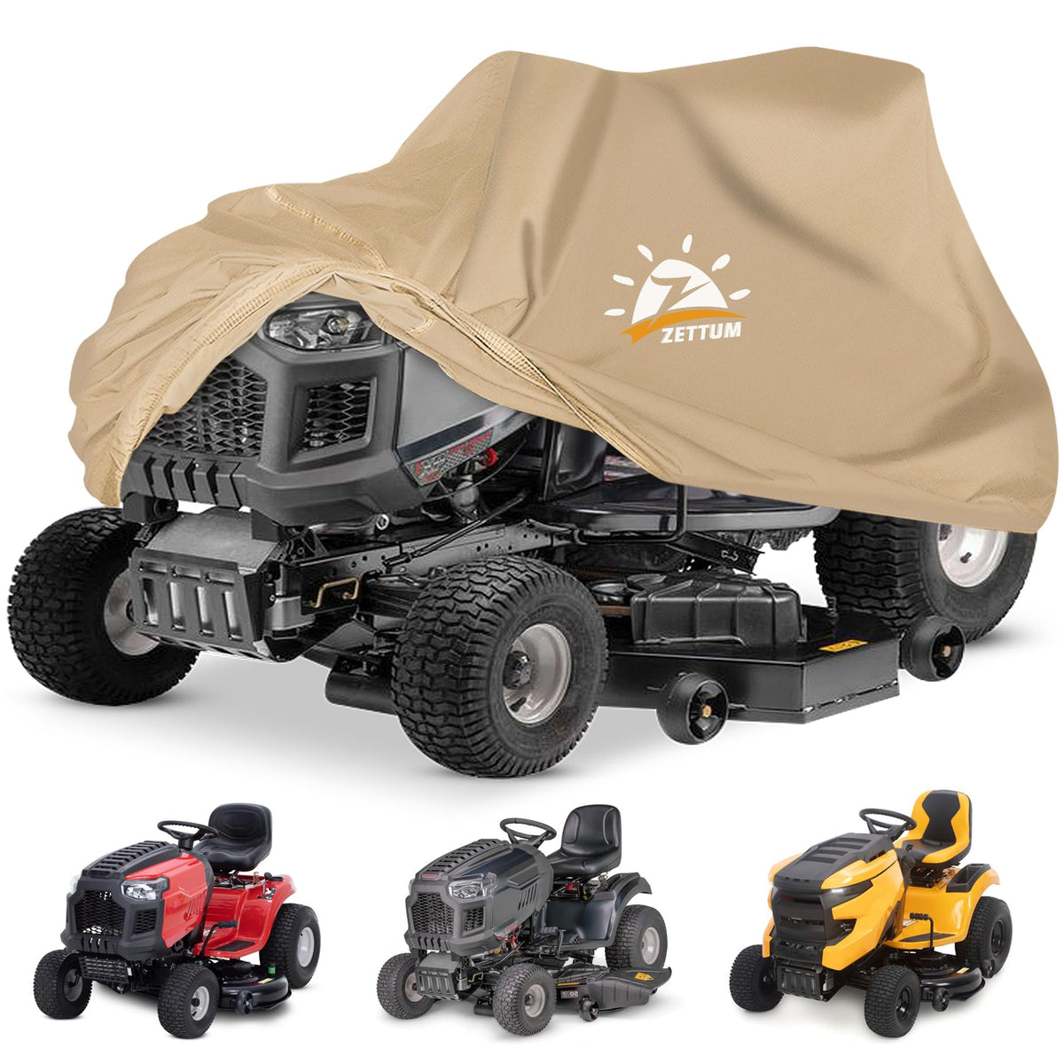 Zettum riding mower cover protects the mower from sun and rain
