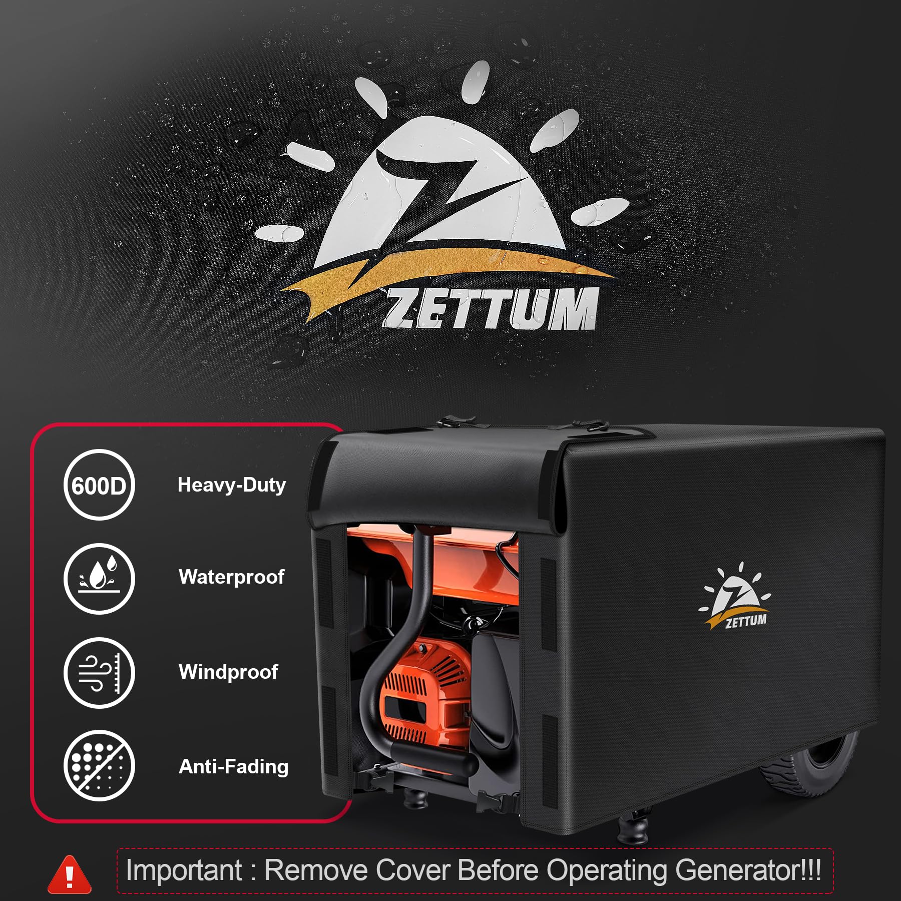 Zettum shield against dust leaves and bird droppings during outdoor storage