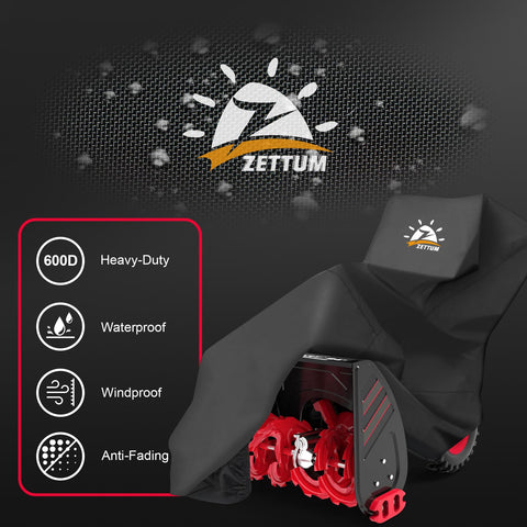 Zettum snow blower cover front width 33 inches keeps components dry in rain.