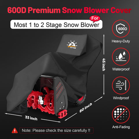 Zettum snow blower cover side width 54 inches shields exterior surfaces during storms.