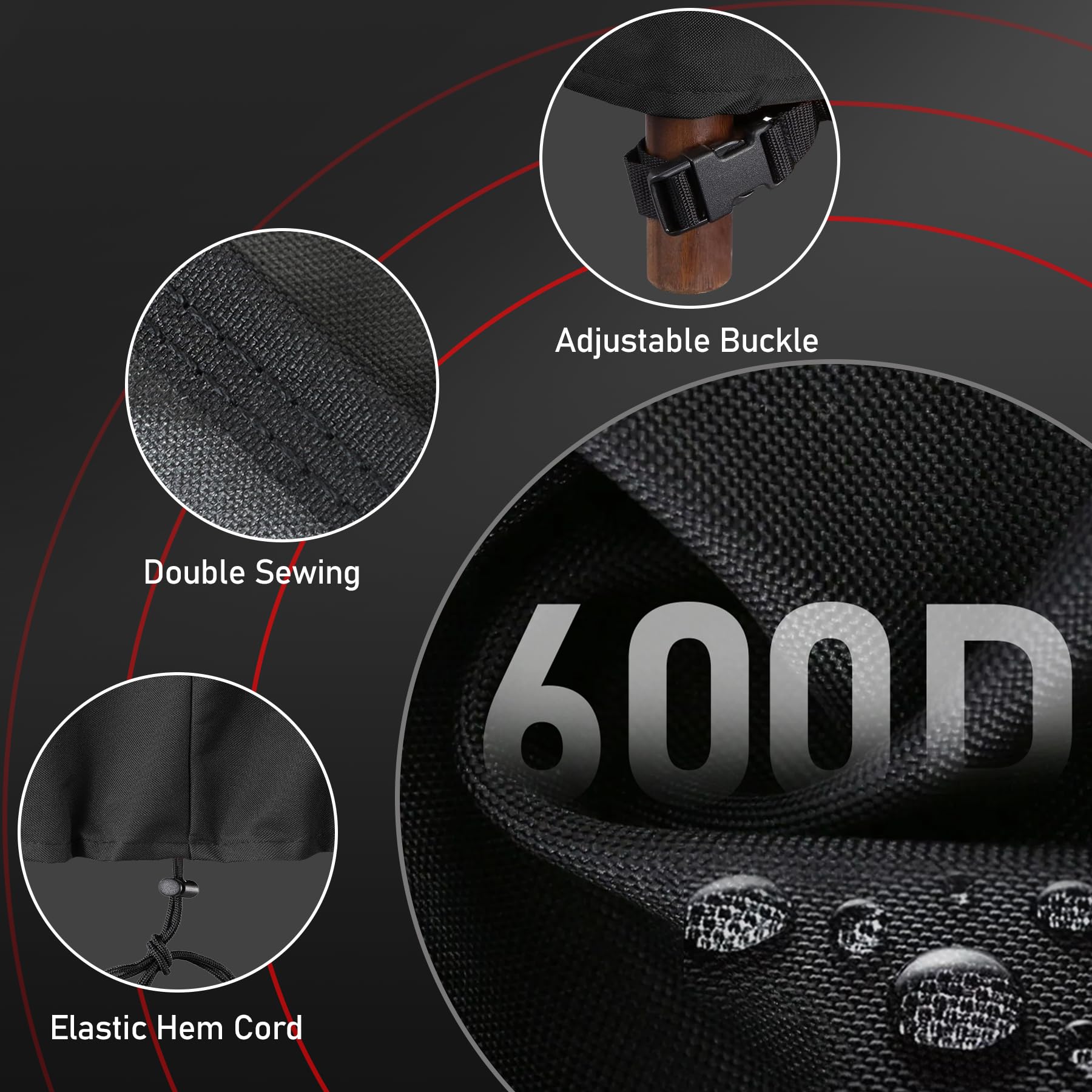 Zettum waterproof 600D material provides durable protection against moisture.