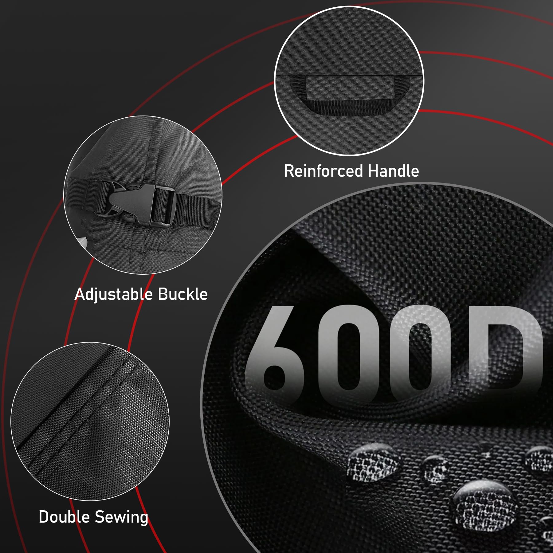 Zettum windproof buckle design anchors the cover securely during gusty conditions.