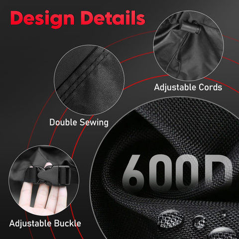 Zettum windproof quick-release buckles keep cover secure against gusts.