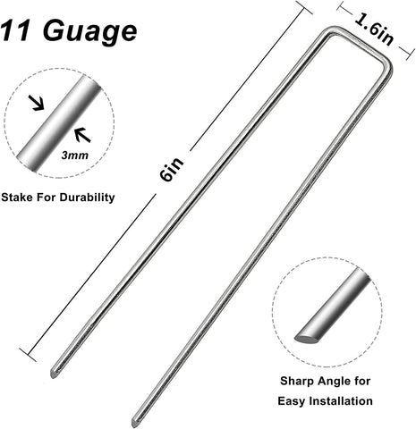 Zevlux galvanized garden pins 12ga resist bending for durable anchoring