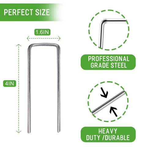 Zevlux galvanized stakes with sharp tips for easy ground insertion.