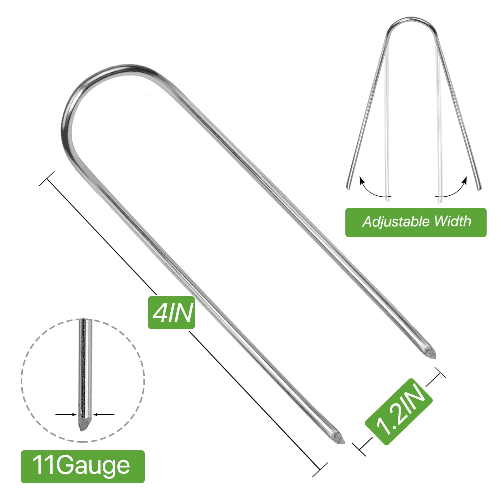Zevlux galvanized stakes shown for durable outdoor use and rust resistance.