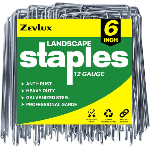 Zevlux landscape stakes 6in pack secures fabric and irrigation lines