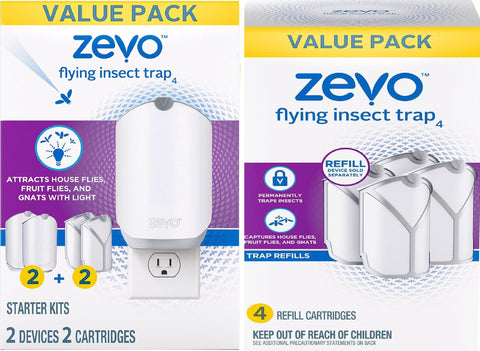 ZEVO flying insect trap with blue LED attraction in a kitchen.