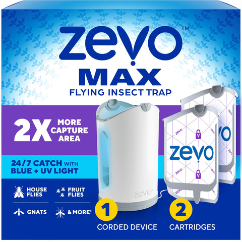 ZEVO MAX bug catcher base in plug-in setup for continuous indoor use