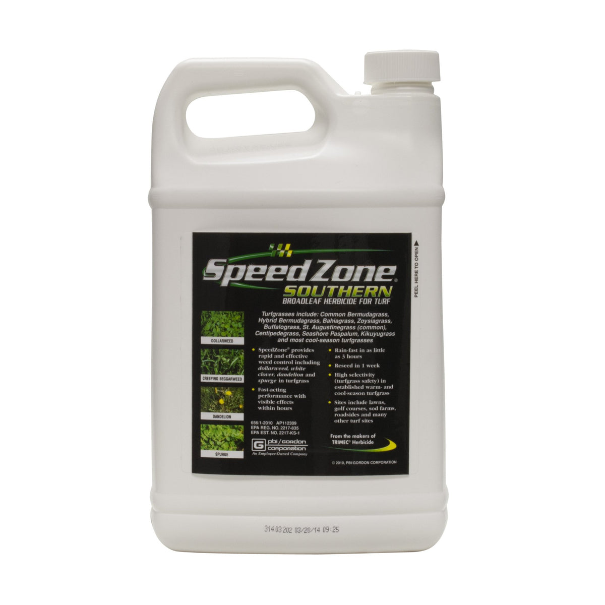Zewool SpeedZone Southern EW bottle pour demonstrates rapid weed control for turf